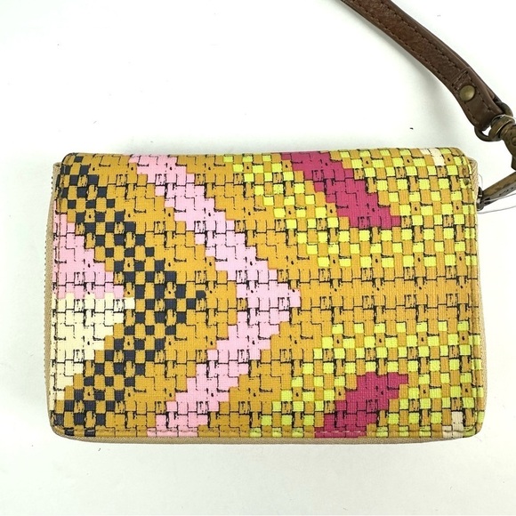 Fossil Wristlet Wallet Multicolor Faux Leather Organizer Clutch Womens - Picture 4 of 10